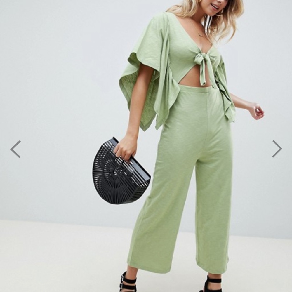 Green Asos Kimono Sleeve Jumpsuit